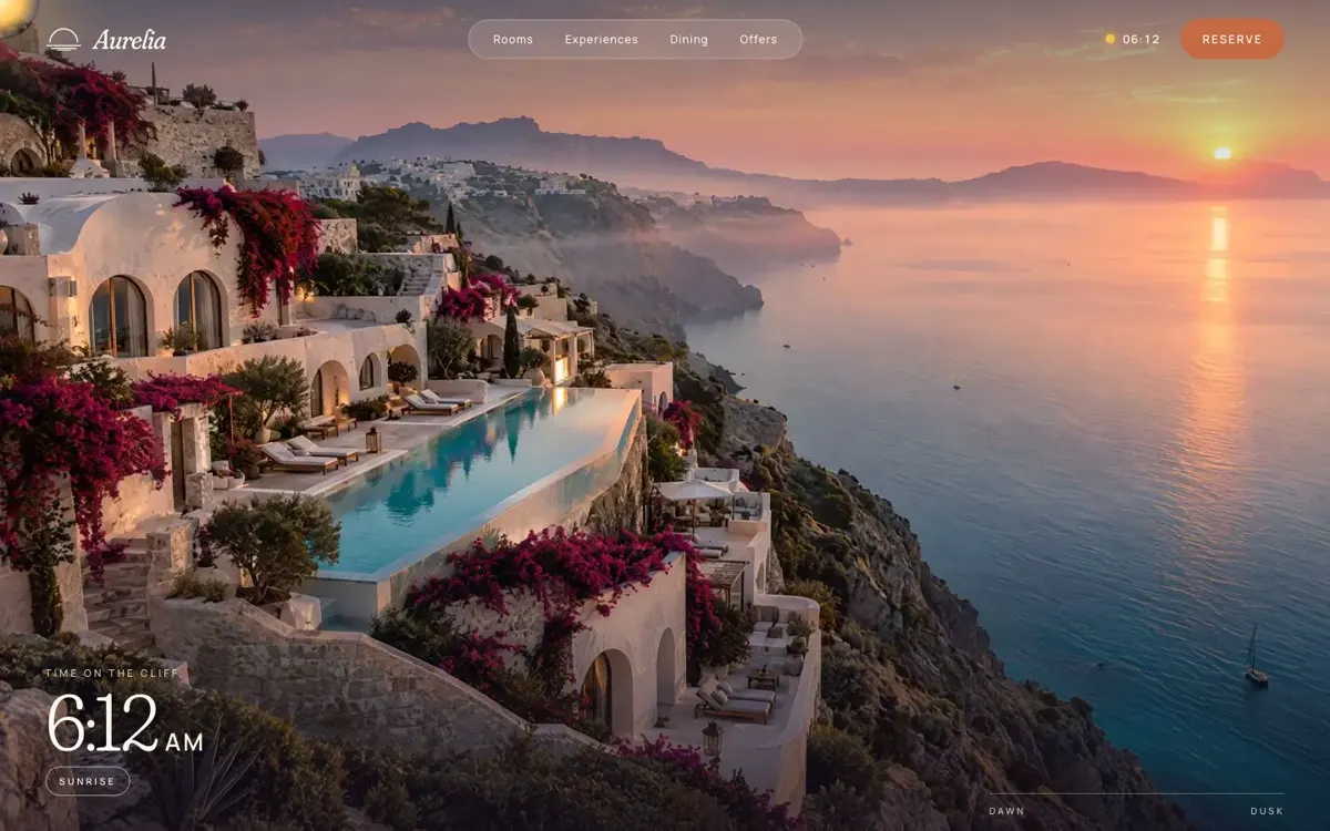 Aurelia demo homepage hero