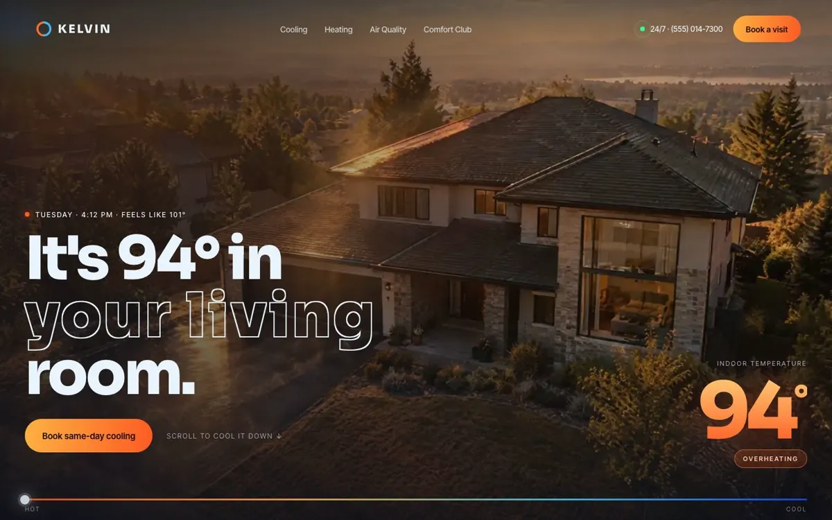 Kelvin demo homepage hero