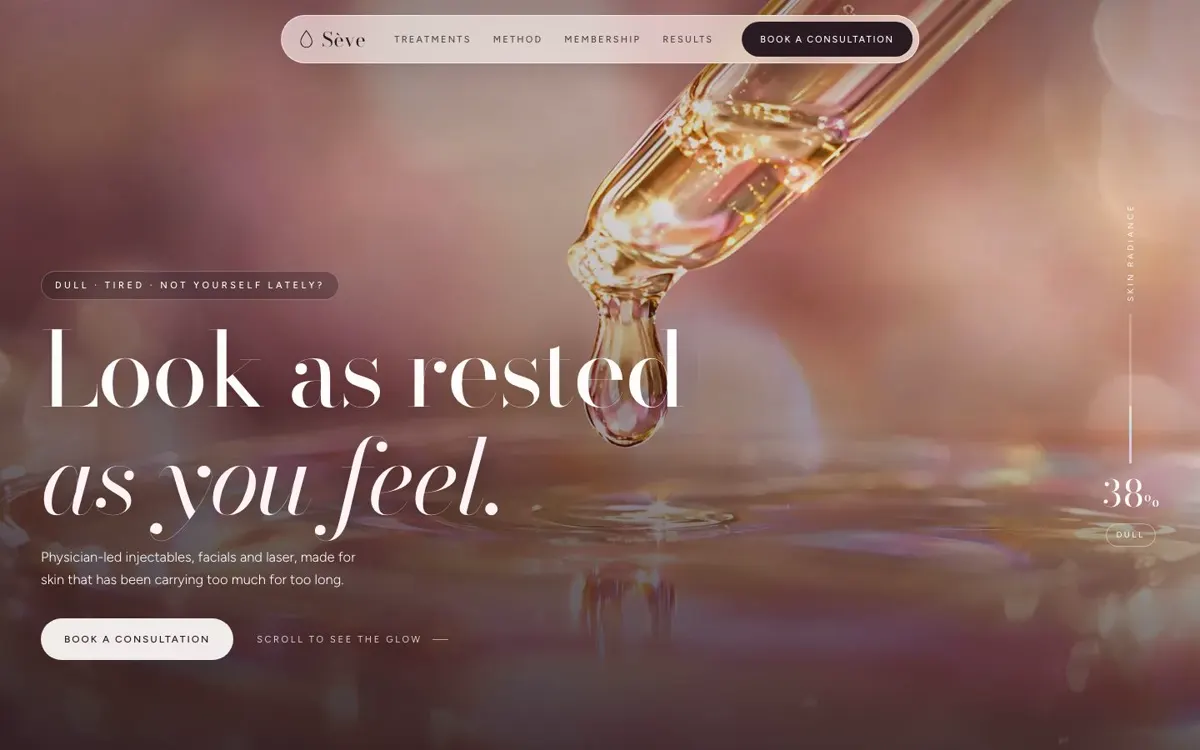 Sève demo homepage hero